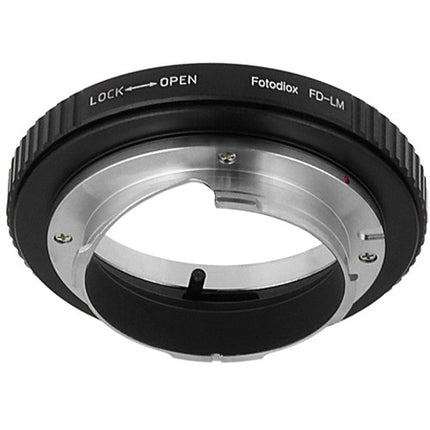 FotodioX Adaptador de lente Canon FD con control de iris integrado para cámaras Leica M con enfoque a infinito y acabado en acero inoxidable