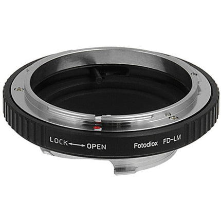 FotodioX Adaptador de lente Canon FD con control de iris integrado para cámaras Leica M con enfoque a infinito y acabado en acero inoxidable