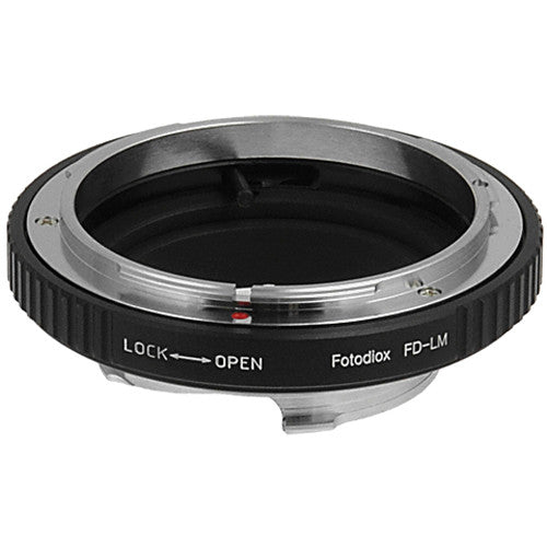 FotodioX Adaptador de lente Canon FD con control de iris integrado para cámaras Leica M con enfoque a infinito y acabado en acero inoxidable