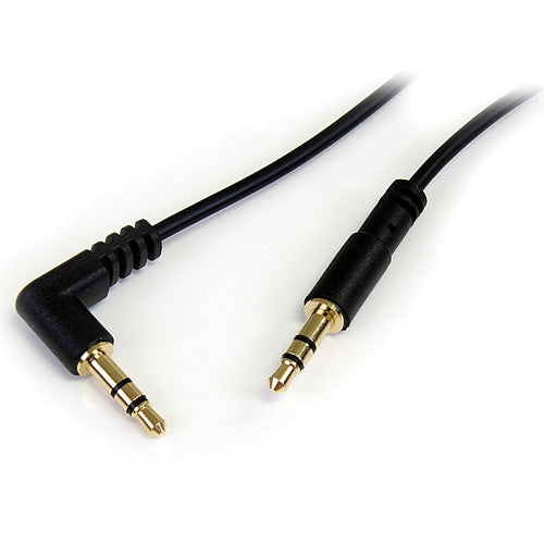 StarTech Cable de Audio 3.5mm Ángulo Recto a Recto 6' Negro Slimline