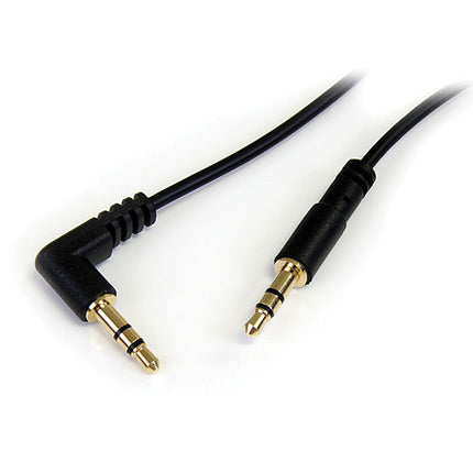 StarTech Cable de Audio 3.5mm TRS Ángulo Recto a Recto 30cm Negro