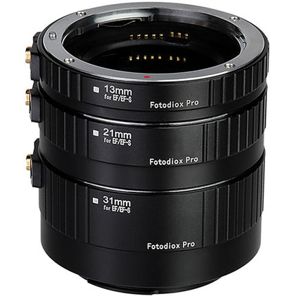 FotodioX Pro Kit de Tubos de Extensión Macro Automático 13mm 21mm 31mm para Canon EF y EF-S