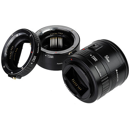 FotodioX Pro Kit de Tubos de Extensión Macro Automático 13mm 21mm 31mm para Canon EF y EF-S