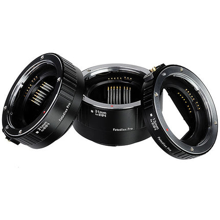 FotodioX Pro Kit de Tubos de Extensión Macro Automático 13mm 21mm 31mm para Canon EF y EF-S