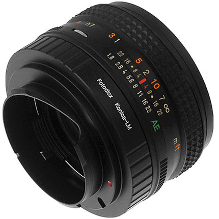FotodioX Konica AR Adaptador de Lente para Cámaras Leica M con Enfoque Infinito y Acabado Acero Inoxidable