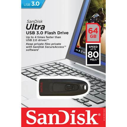 SanDisk 64GB Ultra USB-A 3.2 Gen 1 Memoria Flash 130MBs Lectura 40MBs Escritura