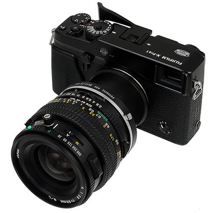 FotodioX Mamiya 645 Pro Adaptador de Lente para Cámaras Fujifilm X-Mount Acabado en Acero Inoxidable
