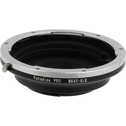 FotodioX Pro Adaptador de Montura para Lente Mamiya 645 a Nikon F con Enfoque Infinito y Acabado en Latón
