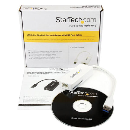 StarTech Adaptador Ethernet Gigabit USB 3.0 con Puerto USB Pasante Blanco