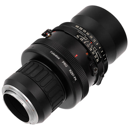 FotodioX Pro Adaptador Montura para Objetivo Mamiya RZ67 a Pentax K con Enfoque Infinito y Montura para Trípode