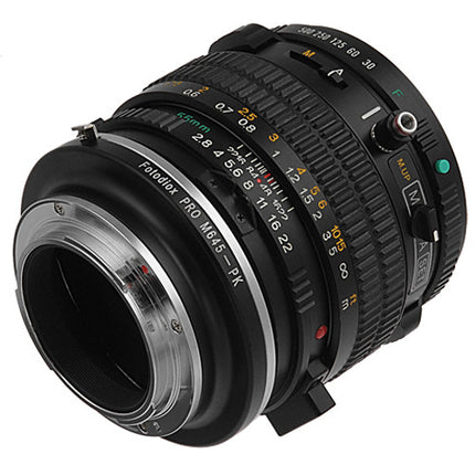 FotodioX Pro Adaptador de Montura para Objetivo Mamiya 645 a Pentax K con Enfoque Infinito