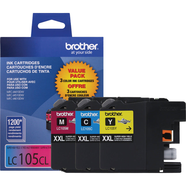 Cartucho de Tinta Brother Innobella LC1053PKS 3 Colores Alto Rendimiento para Impresoras MFC-J4310DW a MFC-J6920DW