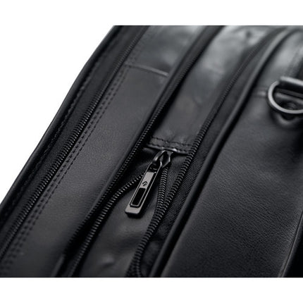 Samsonite Maletín de Negocios Expandible de Cuero Negro para Laptop 156 pulgadas con Correa Removible