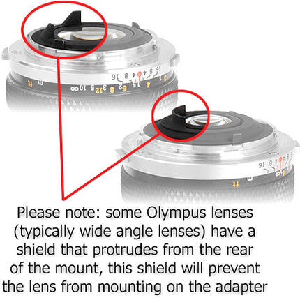 FotodioX Pro Adaptador de Montura para Olympus OM a Nikon F con Corrección 1.4x