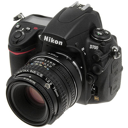 FotodioX Pro Adaptador Montura Lente Pentax 645 a Nikon F Acero inoxidable Latón