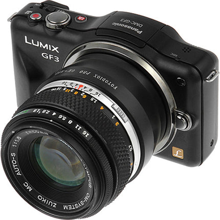 Adaptador de Objetivo FotodioX Olympus OM Pro para Cámaras Micro Cuatro Tercios Acabado Acero Inoxidable