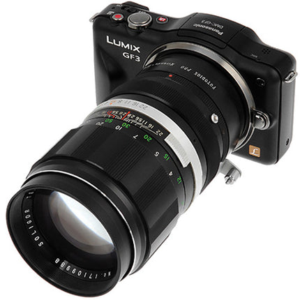 Adaptador de lentes FotodioX Miranda Pro para cámaras Micro Cuatro Tercios acero inoxidable