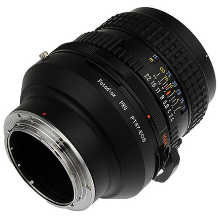 FotodioX Pro Adaptador para Montura de Lente Pentax 67 a Canon EF con Montura de Tripié y Construcción Metálica