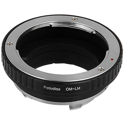Adaptador de objetivo FotodioX Olympus OM Pro con control de iris integrado para cámaras Leica M montura latón y acero inoxidable enfoque infinito