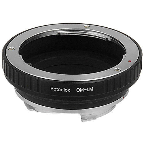 Adaptador de objetivo FotodioX Olympus OM Pro con control de iris integrado para cámaras Leica M montura latón y acero inoxidable enfoque infinito