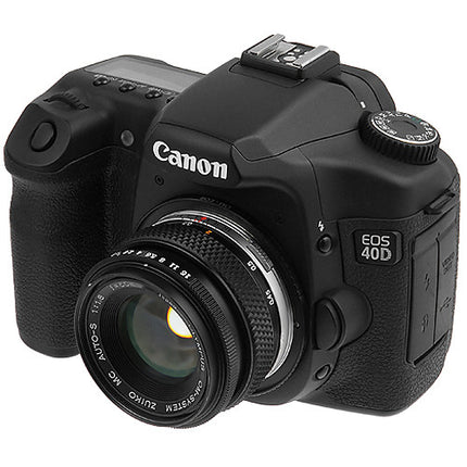FotodioX Pro Adaptador de Montura para Lente Olympus OM a Canon EF con Enfoque Infinito y Montura de Latón