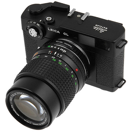 FotodioX Minolta MD MC Adaptador de Lentes con Control de Iris Integrado para Cámaras Leica Montura M Acabado en Acero Inoxidable