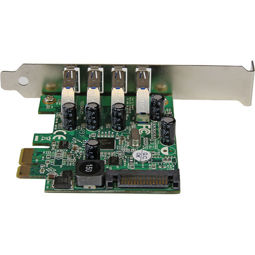 StarTech Tarjeta PCIe USB 3.0 4 Puertos 5 Gb/s con Conector SATA y UASP