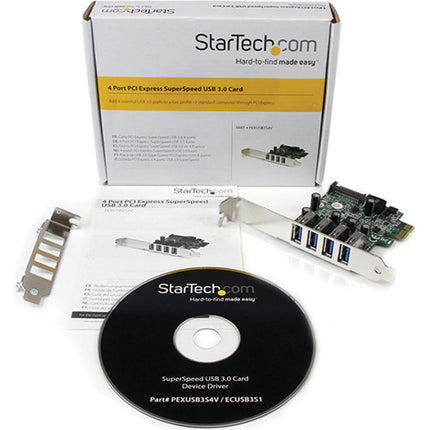 StarTech Tarjeta PCIe USB 3.0 4 Puertos 5 Gb/s con Conector SATA y UASP