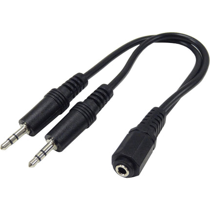 Tera Grand Cable divisor 3.5mm macho doble 6 pulgadas con alivio de tensión