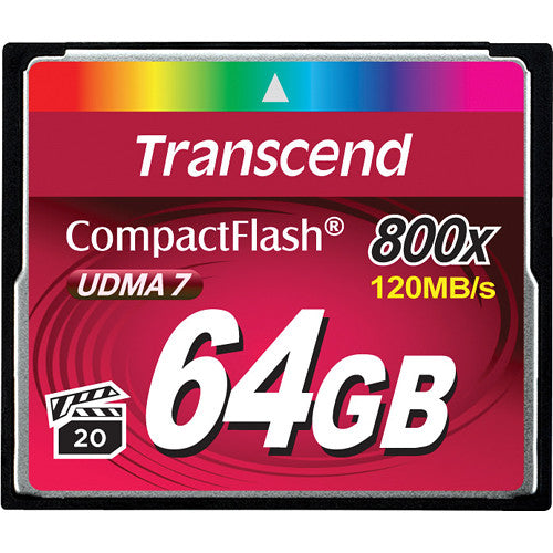 Transcend 64GB 800x Tarjeta de Memoria CompactFlash UDMA 7 120MBs lectura