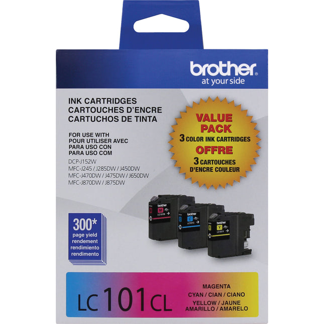 Brother LC101 Innobella Cartucho de Tinta Tricolor Compatible con Impresoras Brother MFC-J series