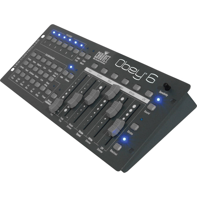 CHAUVET DJ Obey 6 Controlador DMX Compacto para 6 Dispositivos 24 Colores Integrados
