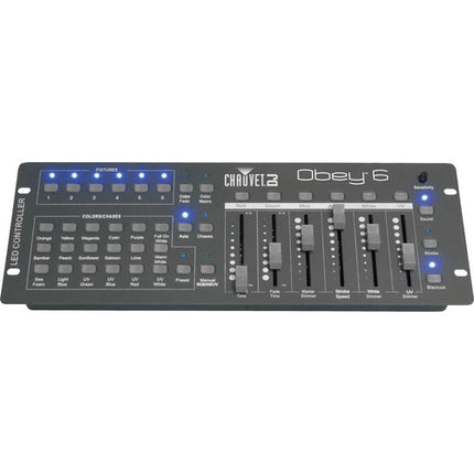 CHAUVET DJ Obey 6 Controlador DMX Compacto para 6 Dispositivos 24 Colores Integrados