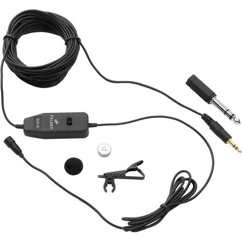 Polsen OLM-10 Micrófono Lavalier Omnidireccional con Cable 20 pies y Interruptor