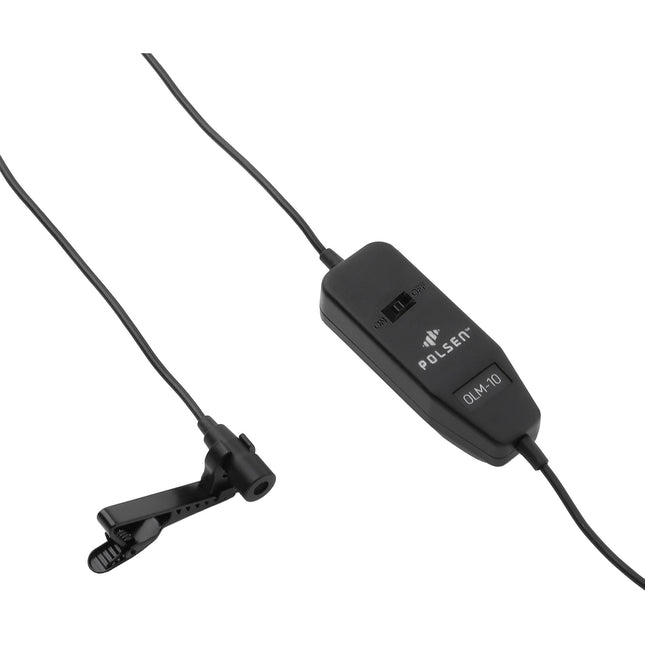 Polsen OLM-10 Micrófono Lavalier Omnidireccional con Cable 20 pies y Interruptor