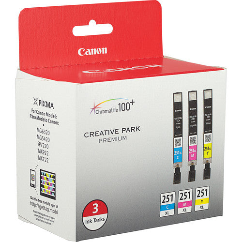 Canon CLI-251XL Juego de Tinta Color 3 Cartuchos Alta Capacidad