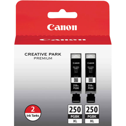 Canon PGI-250PGBK XL Cartucho de tinta negra pigmentada alta capacidad 2 unidades para impresoras PIXMA