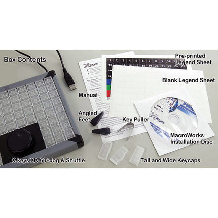 X-keys XK-68+Jog/Shuttle Controlador con 68 teclas y Jog/Shuttle USB 56"