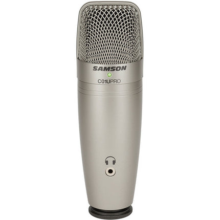 Samson C01U Pro Micrófono de Condensador USB para Estudio con Monitor Directo y Soporte de Escritorio