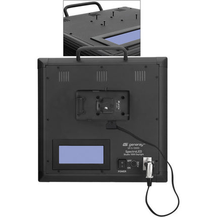 Genaray Battery Plate para luces LED Spectro Serie Studio soporte V-Mount y cable DMX 18 pulgadas