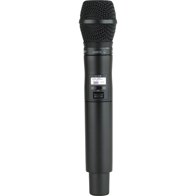 Shure ULXD2 SM87 Micrófono inalámbrico digital con cápsula SM87A 12h batería recargable 534-598 MHz