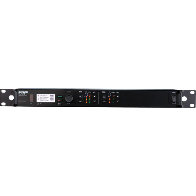 Shure ULXD4D receptor inalámbrico digital dual canal 64 MHz rango 1 espacio rack