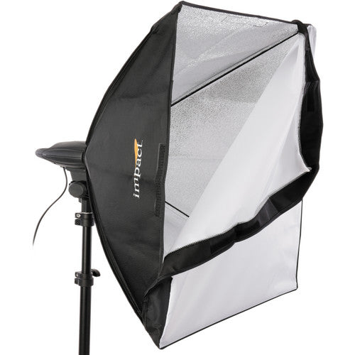 Impact Softbox para luminarias fluorescentes 20 x 20 pulgadas interior plateado difusor frontal desmontable