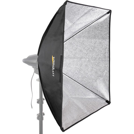 Impact Softbox para luminarias fluorescentes 20 x 20 pulgadas interior plateado difusor frontal desmontable