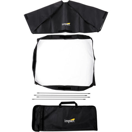 Impact Softbox para luminarias fluorescentes 20 x 20 pulgadas interior plateado difusor frontal desmontable