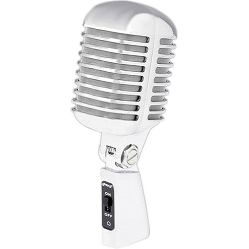 Pyle Pro PDMICR42 Micrófono Vocal Cardioide Retro con Cable 16 pies Plata
