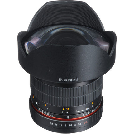 Rokinon 14mm f2.8 IF ED UMC Lente gran angular para Canon EF con parasol y funda