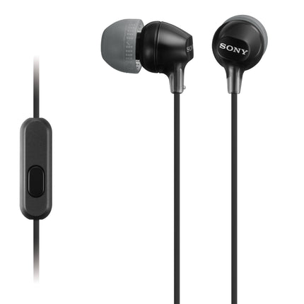Sony MDR-EX15AP Auriculares Monitor Negro 9mm Drivers Mic Inline