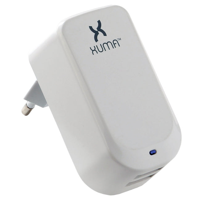 Xuma Cargador de Pared USB Dual Europeo 2.1A Indicador LED