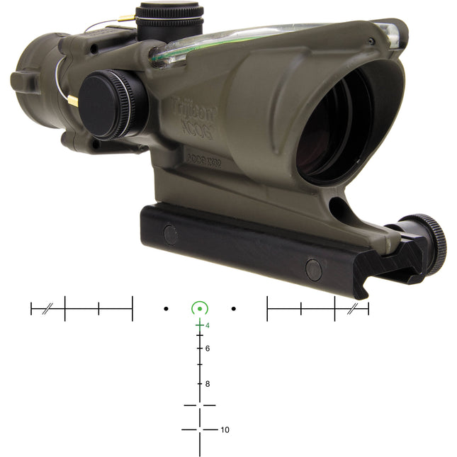Trijicon 4x32 ACOG Mira para Rifle con Montura TA51 Óptica 32mm y Retícula Iluminada Verde